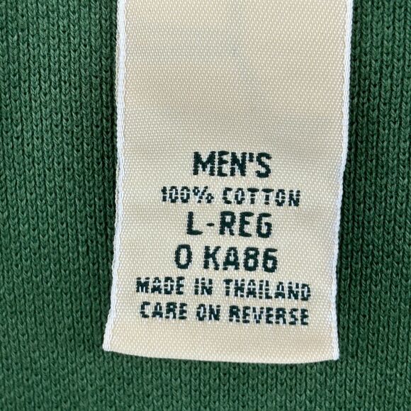 LL BEAN Shirt Mens L Golf Polo Short Sleeve Y2K 2000s Pique Cotton Green VTG - Picture 11 of 15